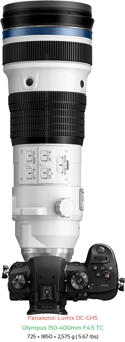 Panasonic GH5 with Olympus 150-400mm F4.5 TC Lens Size