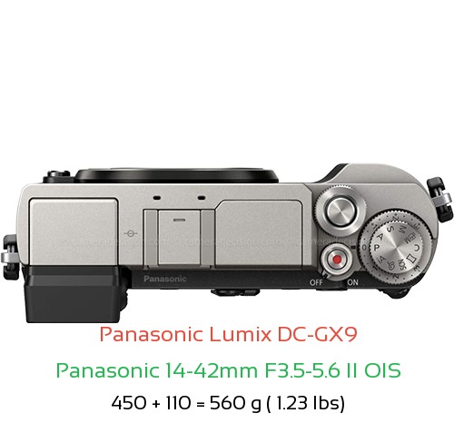 Panasonic GX9 with Panasonic 14-42mm F3.5-5.6 II OIS Lens Size