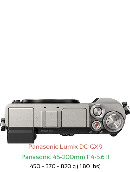 Panasonic GX9 with Panasonic 45-200mm F4-5.6 II Lens Size