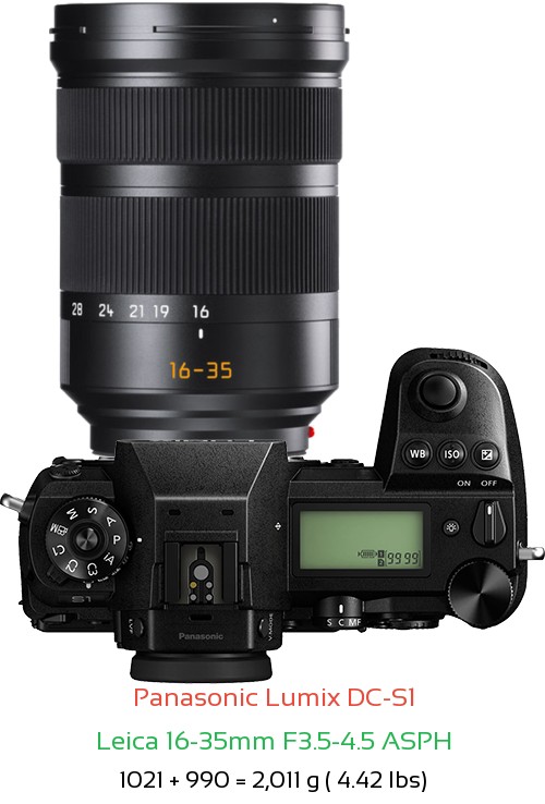 Panasonic S1 with Leica 16-35mm F3.5-4.5 ASPH Lens Size