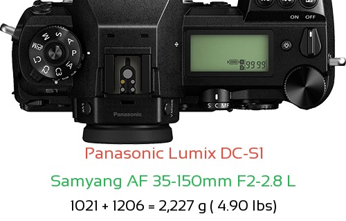 Panasonic S1 with Samyang AF 35-150mm F2-2.8 L Lens Size