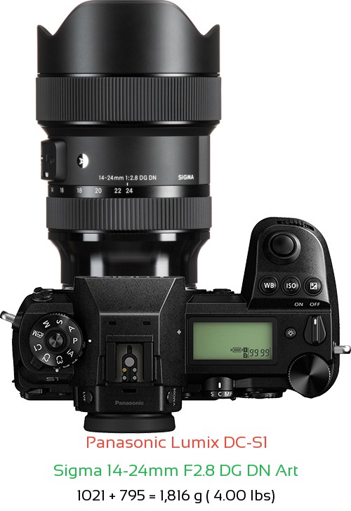 Panasonic S1 with Sigma 14-24mm F2.8 DG DN Art Lens Size