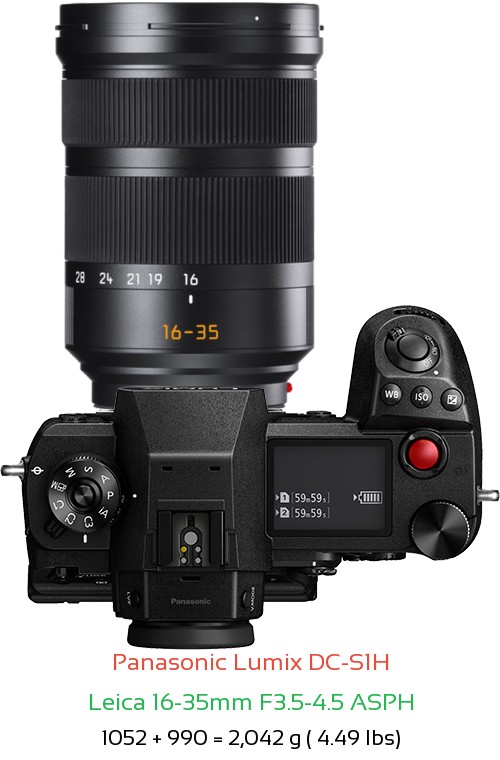 Panasonic S1H with Leica 16-35mm F3.5-4.5 ASPH Lens Size