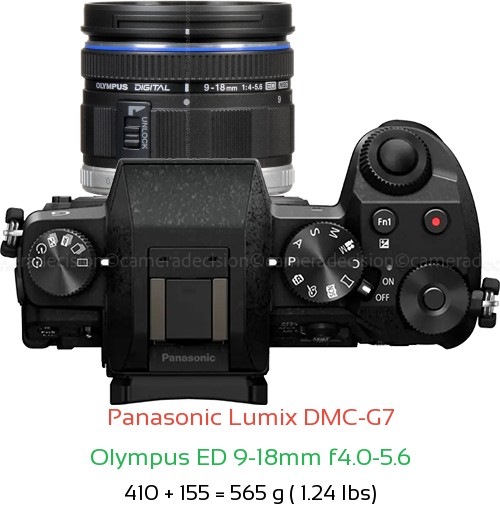 Panasonic G7 with Olympus ED 9-18mm f4.0-5.6 Lens Size