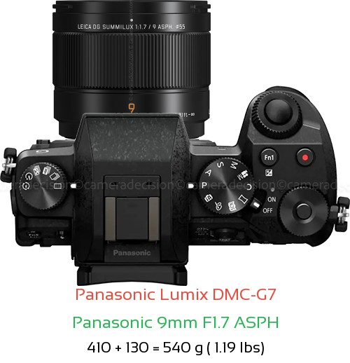Panasonic G7 with Panasonic 9mm F1.7 ASPH Lens Size
