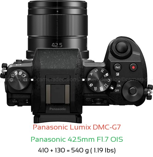 Panasonic G7 with Panasonic 42.5mm F1.7 OIS Lens Size