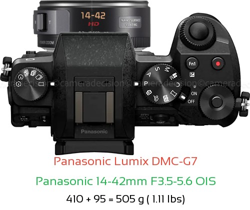 Panasonic G7 with Panasonic 14-42mm F3.5-5.6 OIS Lens Size