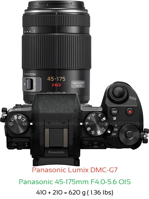 Panasonic G7 with Panasonic 45-175mm F4.0-5.6 OIS Lens Size