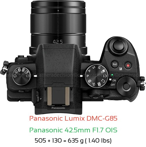 Panasonic G85 with Panasonic 42.5mm F1.7 OIS Lens Size