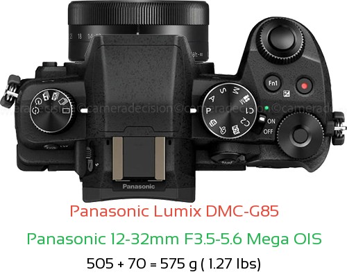 Panasonic G85 with Panasonic 12-32mm F3.5-5.6 Mega OIS Lens Size