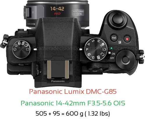 Panasonic G85 with Panasonic 14-42mm F3.5-5.6 OIS Lens Size