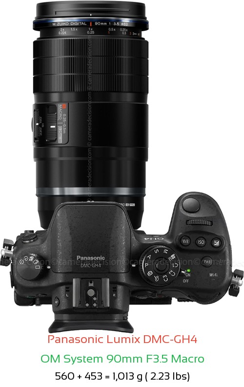 Panasonic GH4 with OM System 90mm F3.5 Macro Lens Size