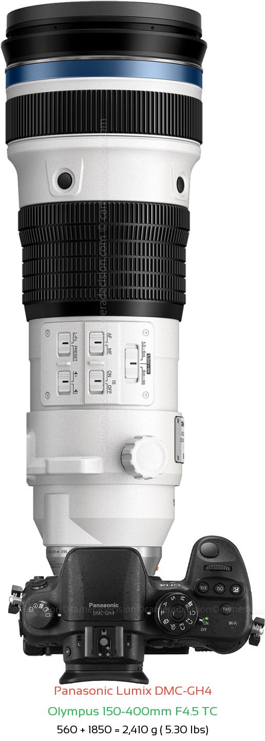 Panasonic GH4 with Olympus 150-400mm F4.5 TC Lens Size