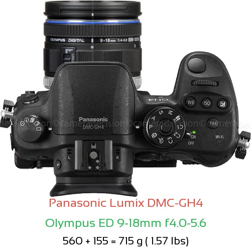 Panasonic GH4 with Olympus ED 9-18mm f4.0-5.6 Lens Size