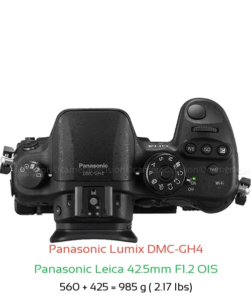 Panasonic GH4 with Panasonic Leica 42.5mm F1.2 OIS Lens Size