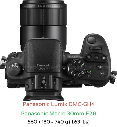 Panasonic GH4 with Panasonic Macro 30mm F2.8 Lens Size