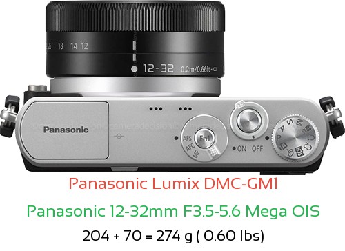 Panasonic GM1 with Panasonic 12-32mm F3.5-5.6 Mega OIS Lens Size