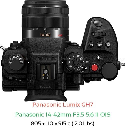Panasonic GH7 with Panasonic 14-42mm F3.5-5.6 II OIS Lens Size