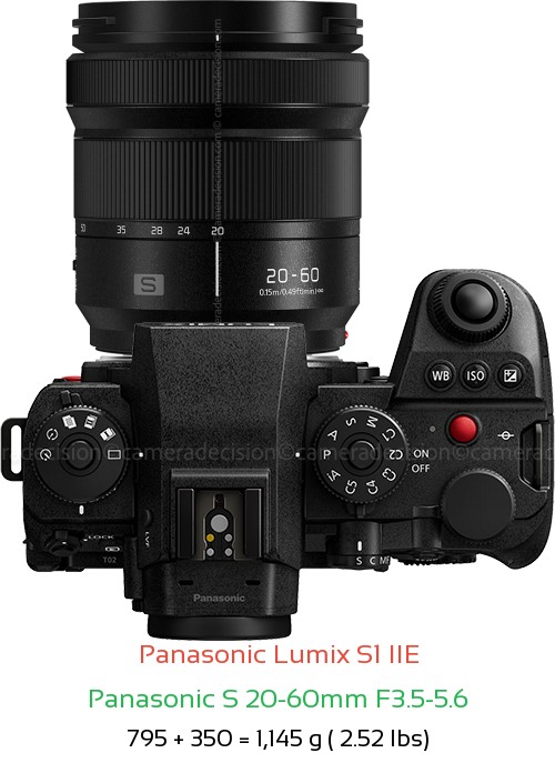 Panasonic S1 IIE with Panasonic S 20-60mm F3.5-5.6 Lens Size