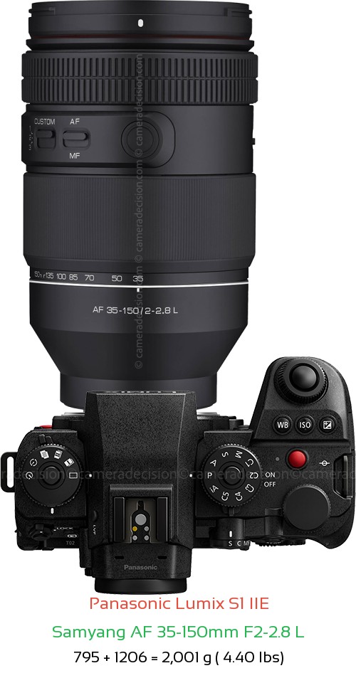 Panasonic S1 IIE with Samyang AF 35-150mm F2-2.8 L Lens Size