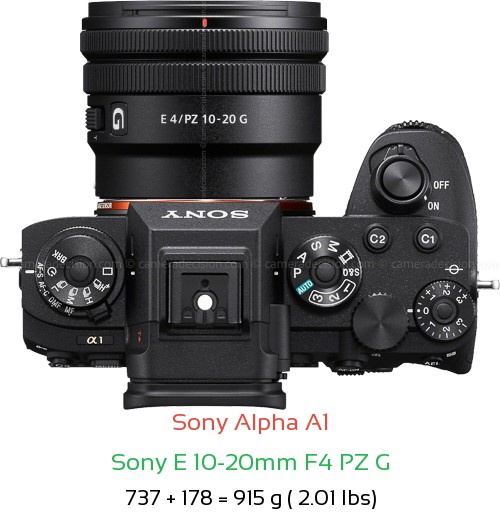 Sony A1 with Sony E 10-20mm F4 PZ G Lens Size