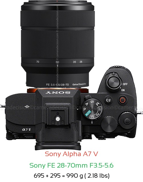 Sony A7 V with Sony FE 28-70mm F3.5-5.6 Lens Size
