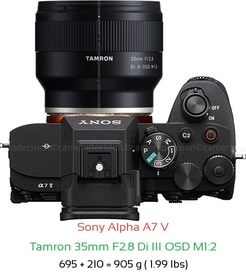Sony A7 V with Tamron 35mm F2.8 Di III OSD M1:2 Lens Size