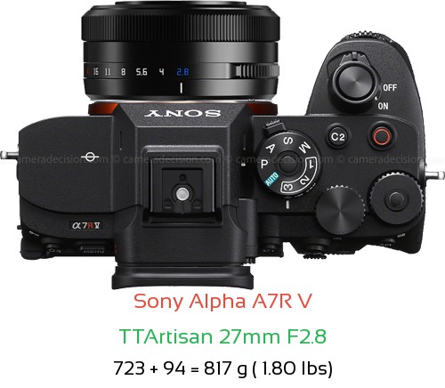 Sony A7R V with TTArtisan 27mm F2.8 Lens Size