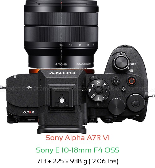 Sony A7R VI with Sony E 10-18mm F4 OSS Lens Size