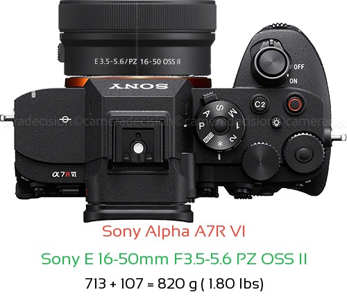 Sony A7R VI with Sony E 16-50mm F3.5-5.6 PZ OSS II Lens Size