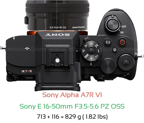 Sony A7R VI with Sony E 16-50mm F3.5-5.6 PZ OSS Lens Size