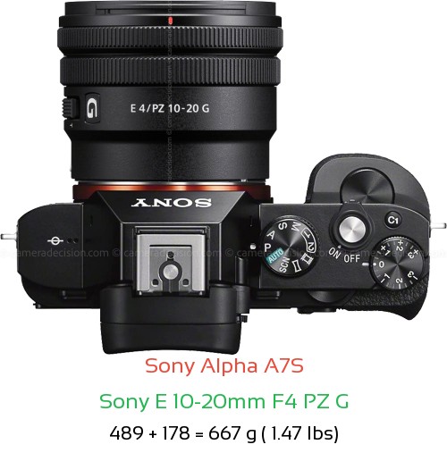 Sony A7S with Sony E 10-20mm F4 PZ G Lens Size