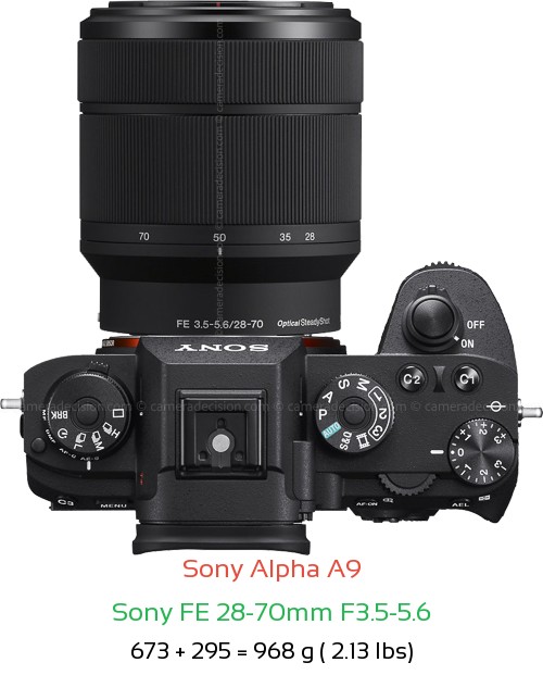 Sony A9 with Sony FE 28-70mm F3.5-5.6 Lens Size
