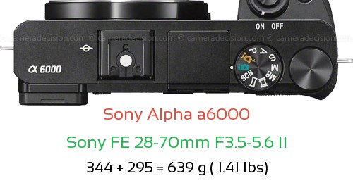Sony A6000 with Sony FE 28-70mm F3.5-5.6 II Lens Size
