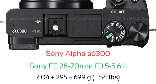 Sony A6300 with Sony FE 28-70mm F3.5-5.6 II Lens Size