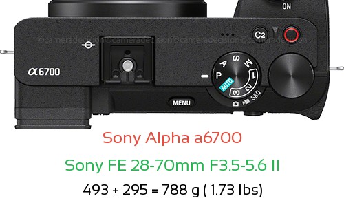 Sony A6700 with Sony FE 28-70mm F3.5-5.6 II Lens Size
