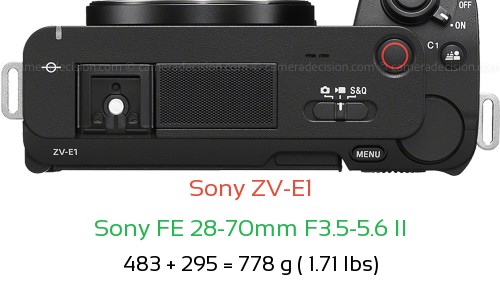 Sony ZV-E1 with Sony FE 28-70mm F3.5-5.6 II Lens Size