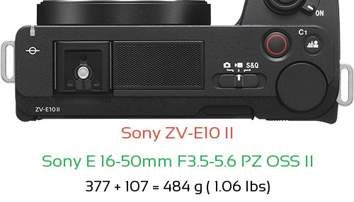 Sony ZV-E10 II with Sony E 16-50mm F3.5-5.6 PZ OSS II Lens Size
