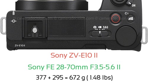 Sony ZV-E10 II with Sony FE 28-70mm F3.5-5.6 II Lens Size