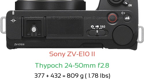 Sony ZV-E10 II with Thypoch 24-50mm f2.8 Lens Size