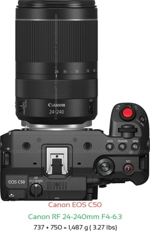 Canon C50 with Canon RF 24-240mm F4-6.3 Lens Size