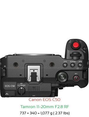 Canon C50 with Tamron 11-20mm F2.8 RF Lens Size