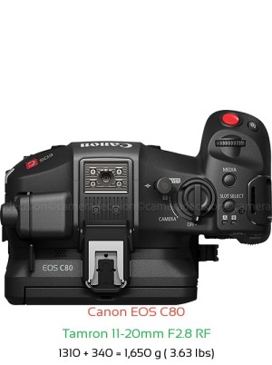 Canon EOS C80 with Tamron 11-20mm F2.8 RF Lens Size