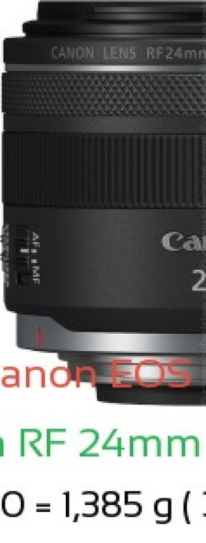 Canon R1 with Canon RF 24mm F1.8 IS Lens Size