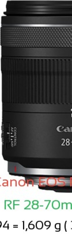 Canon R1 with Canon RF 28-70mm F2.8 Lens Size