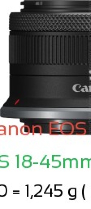 Canon R1 with Canon RF-S 18-45mm f4.5-6.3 IS Lens Size