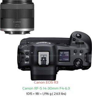 Canon R3 with Canon RF-S 14-30mm F4-6.3 Lens Size