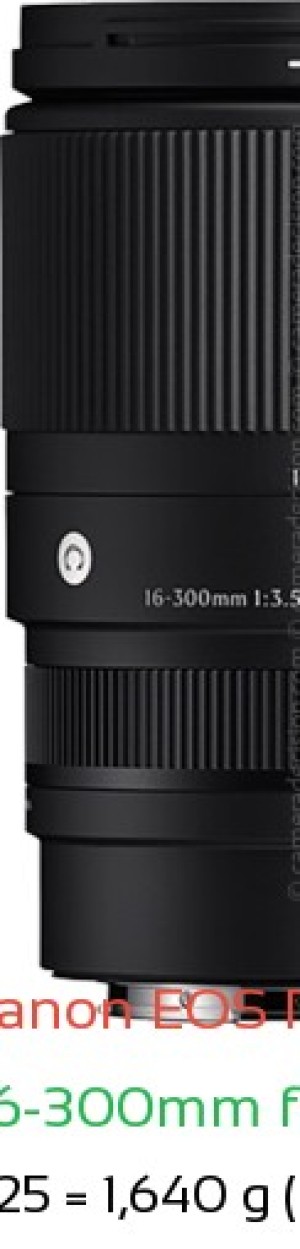 Canon R3 with Sigma 16-300mm f3.5-6.7 C Lens Size