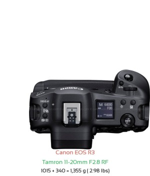 Canon R3 with Tamron 11-20mm F2.8 RF Lens Size