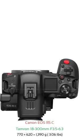 Canon R5 C with Tamron 18-300mm F3.5-6.3 Lens Size